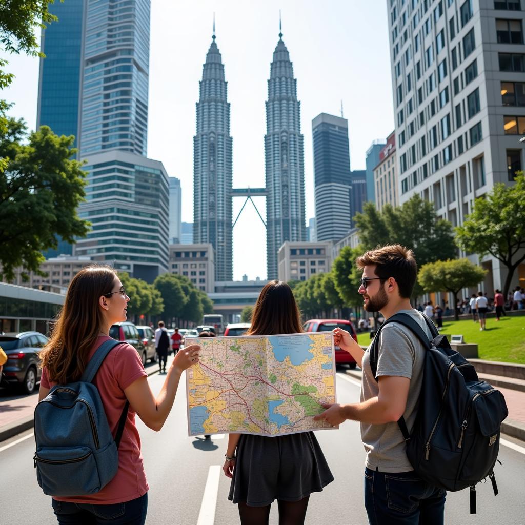 Tham quan Tháp Đôi Petronas Kuala Lumpur với bản đồ du lịch Malaysia