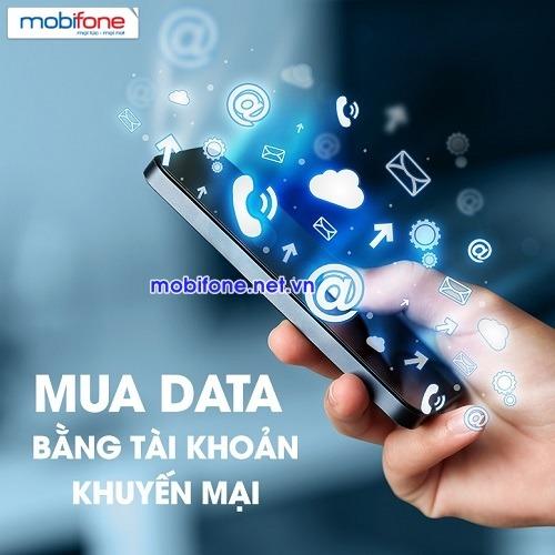 Mua data bằng tài khoản khuyến mãi Mobifone